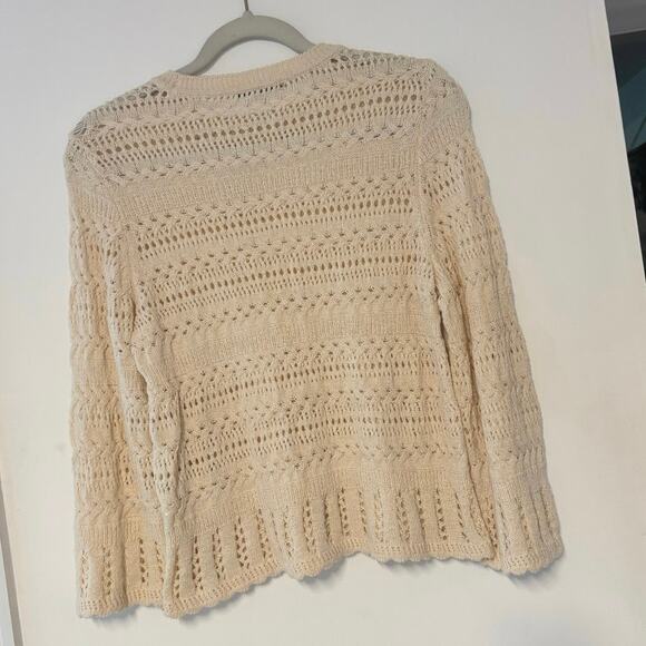 NWT Madewell Scalloped-Trim Sweater Tee In Sand Size XS - Picture 6 of 7